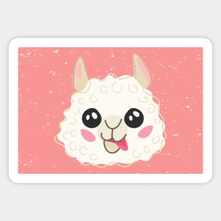 Cute Baby Llama Face Pattern Mask -Cute Baby Llama Illustration Gift - Great Gift For Her Sticker